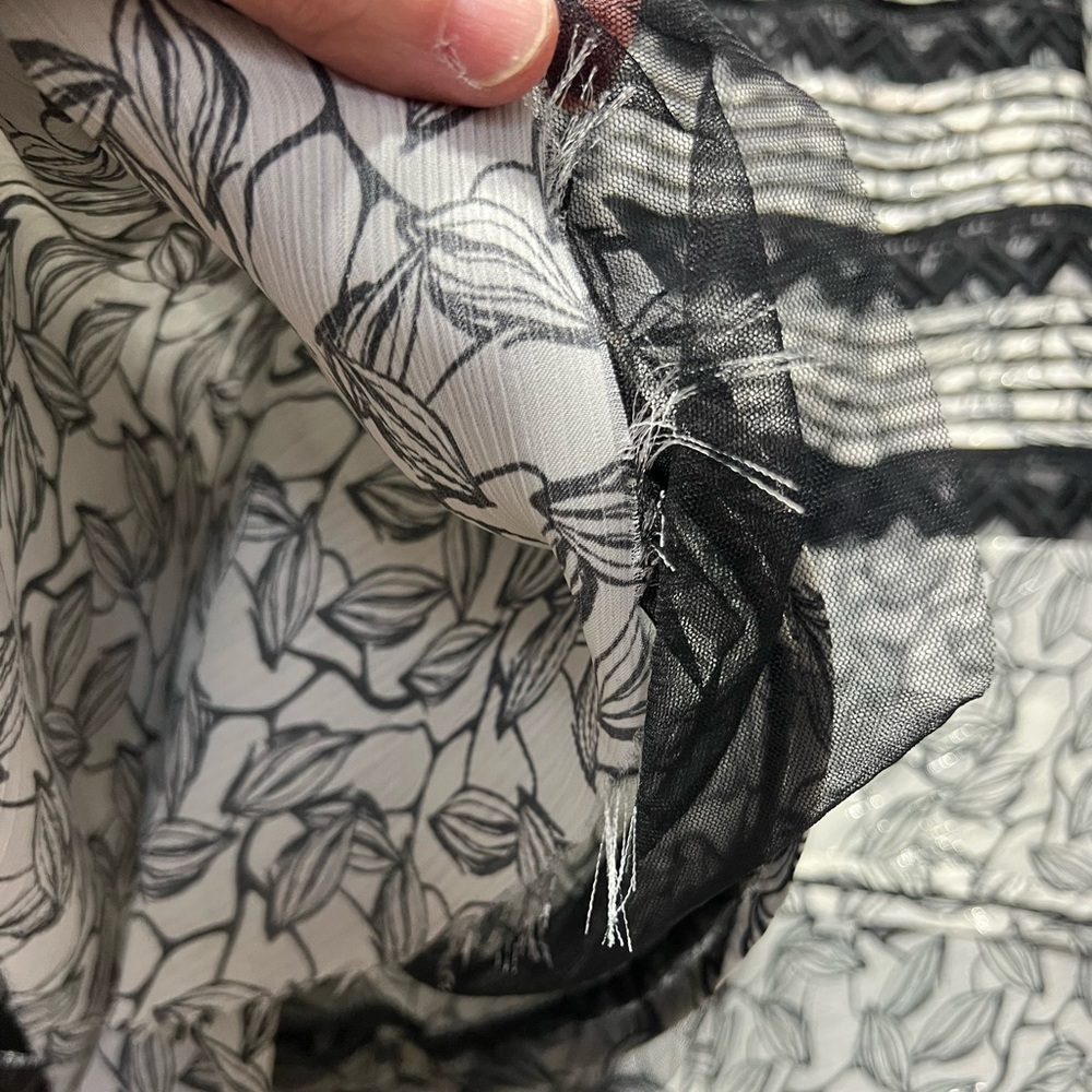 Sachin & Babi Silk Floral Tule Chevron Neck Tie Sample Dress 🔥 - Picture 10 of 10